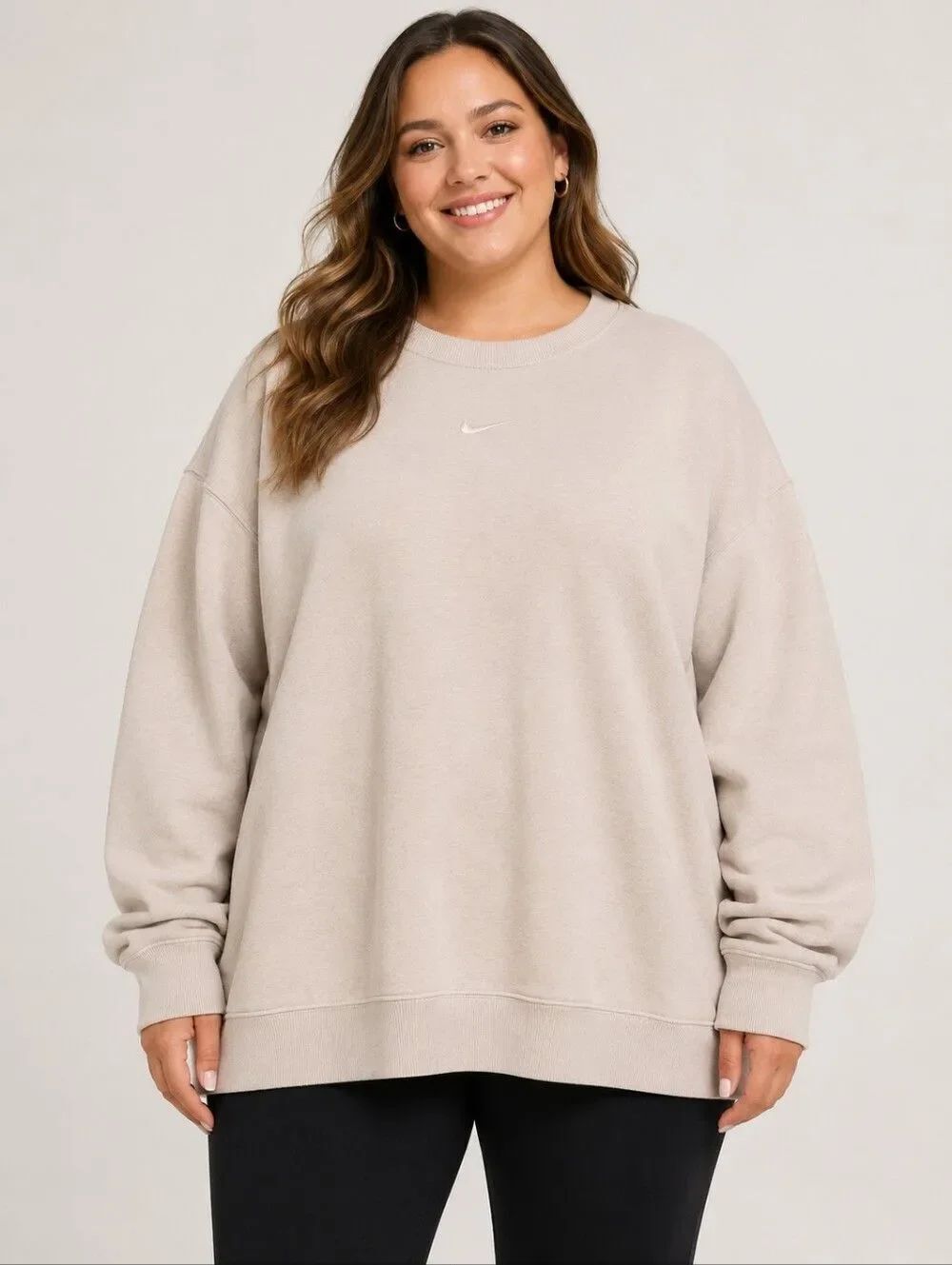 Nike Sportswear Phoenix Fleece Oversized Crewneck Sweatshirt Women's 1X Beige